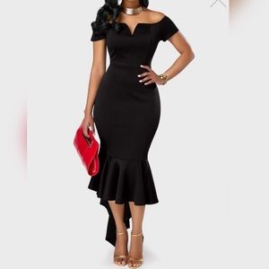 Black Off the Shoulder Mermaid Dress
